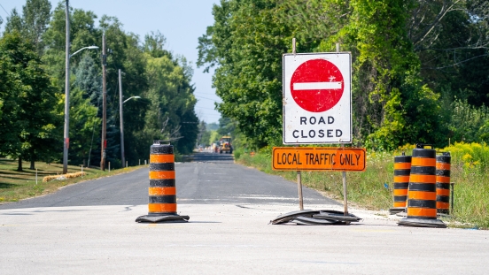 Road Closed signage posted on Alice Street