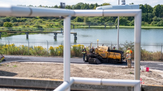 Asphalt paving at the Thornbury Wastewater Treatment Plant