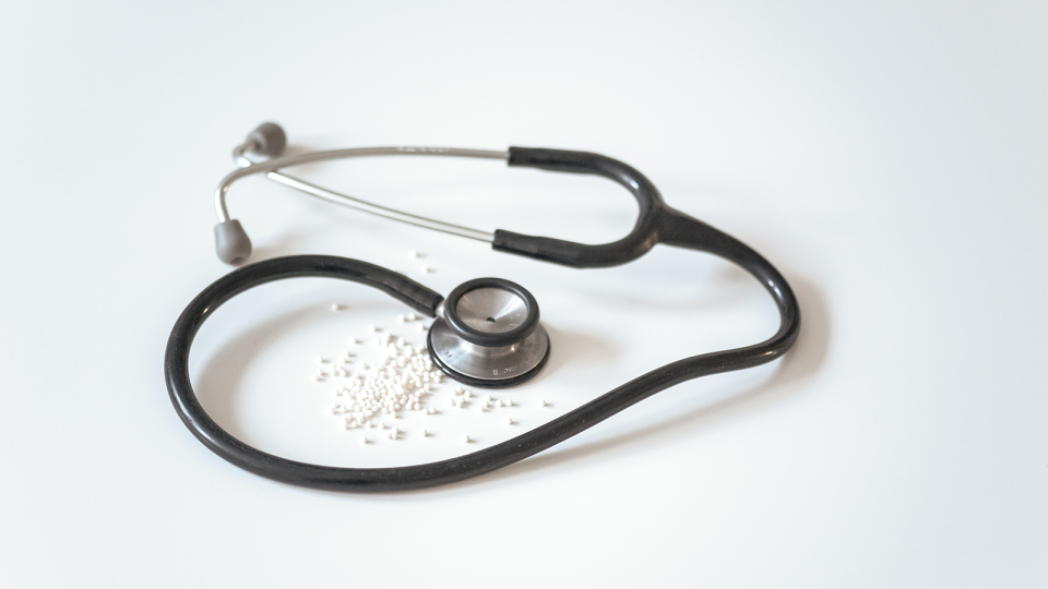 stethoscope laying on table