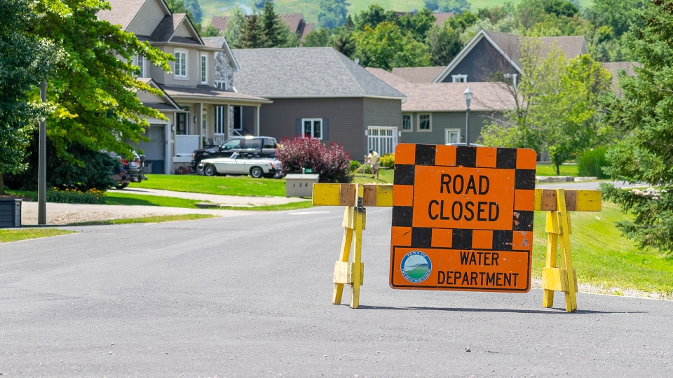Road closed sign